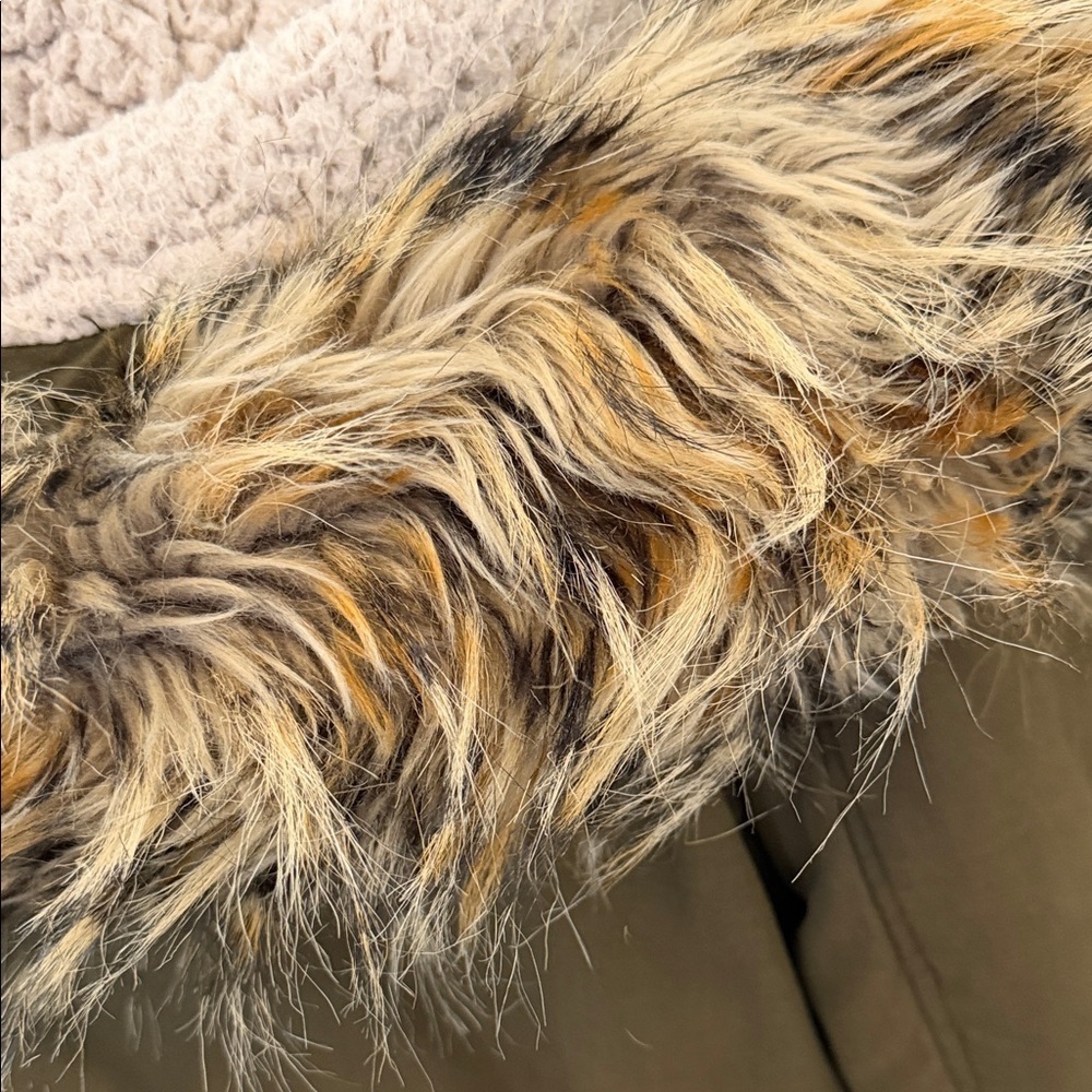 Zara Olive Green Parka with Faux Fur Hood - Picture 8 of 16